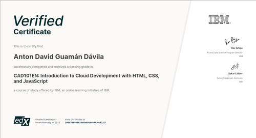 Introduction to Cloud Development with HTML, CSS and JavaScript